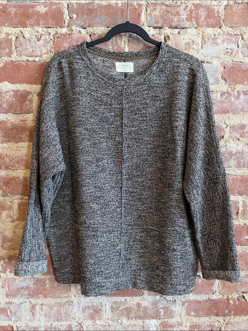 Billy Reid Marled Gray Crewneck Sweater
